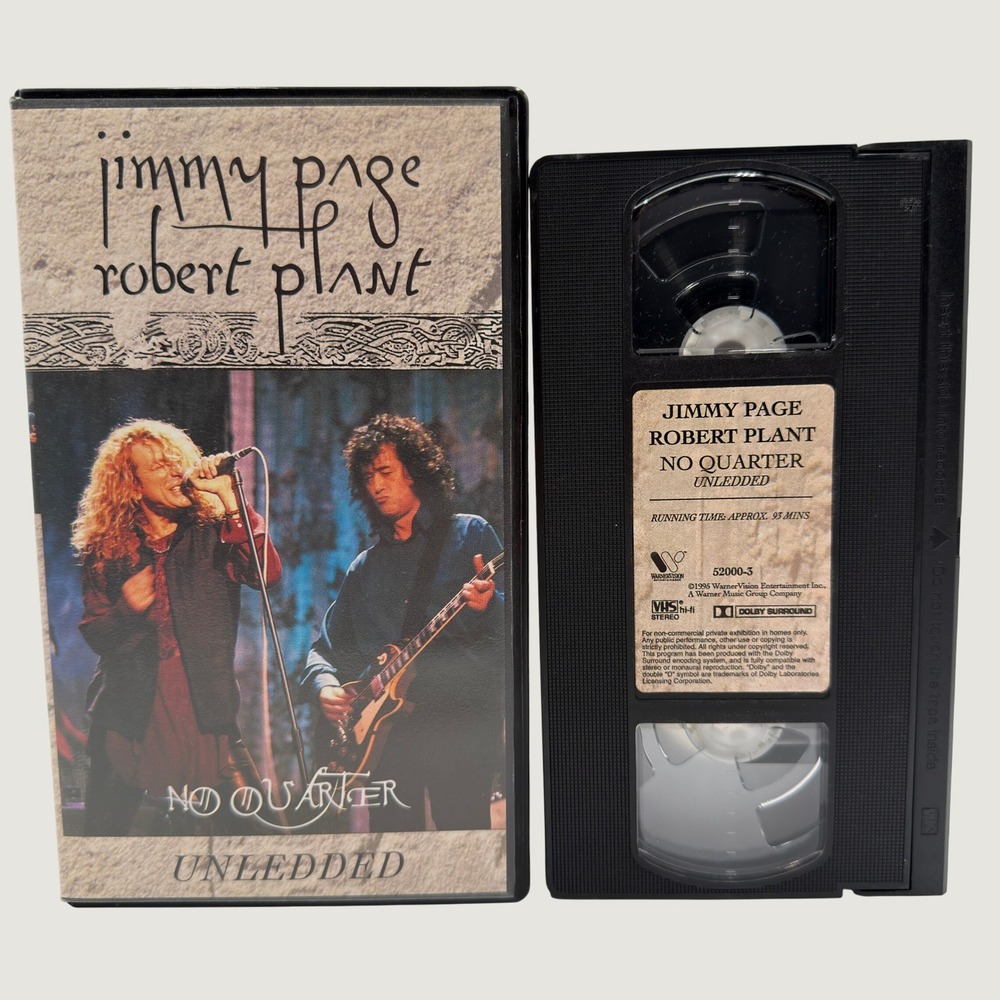 Jimmy Page Robert Plant No Quarter Unledded VHS 1995 WarnerVision 52000-3 Rock